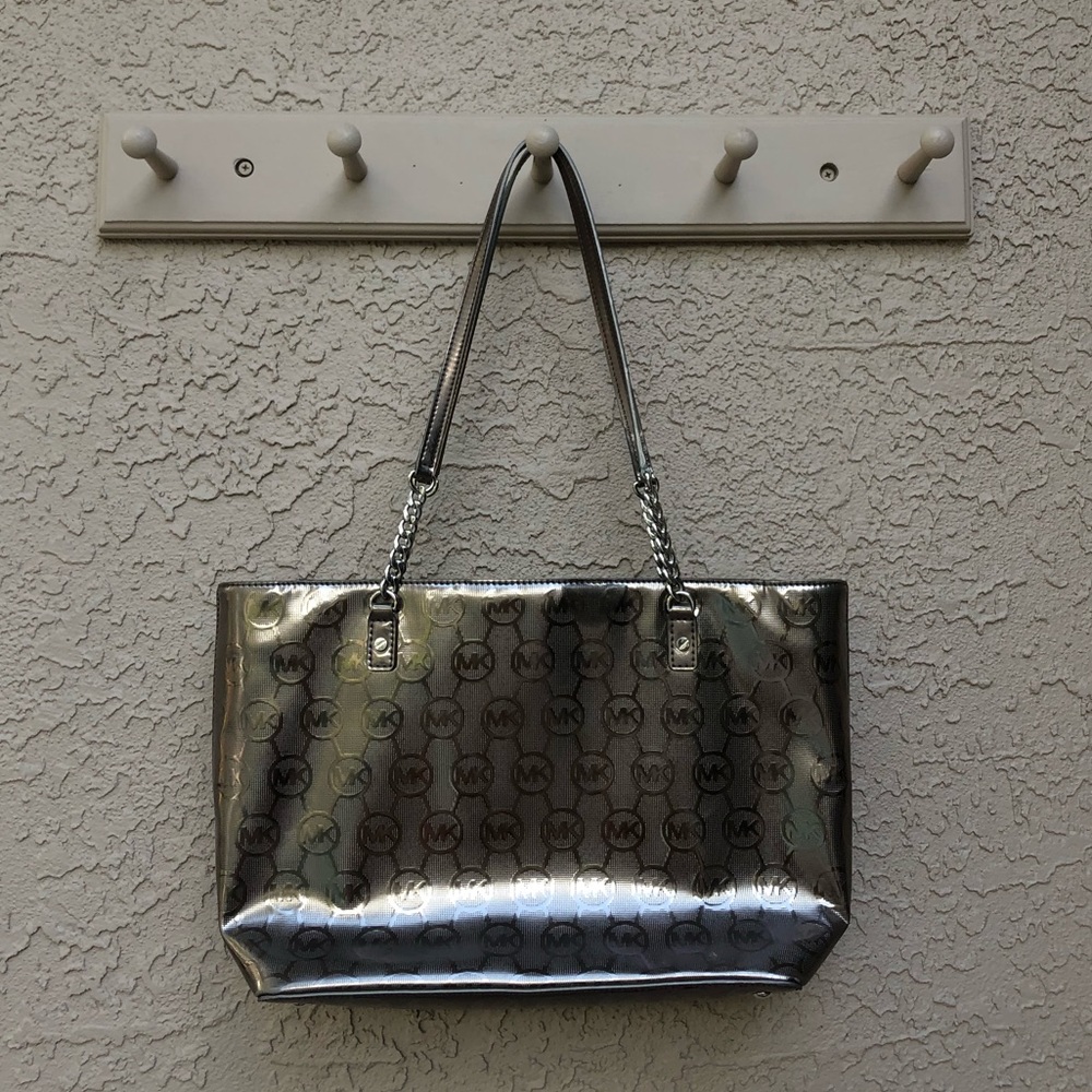 MICHAEL MICHAEL KORS Gun-metal Metallic Tote